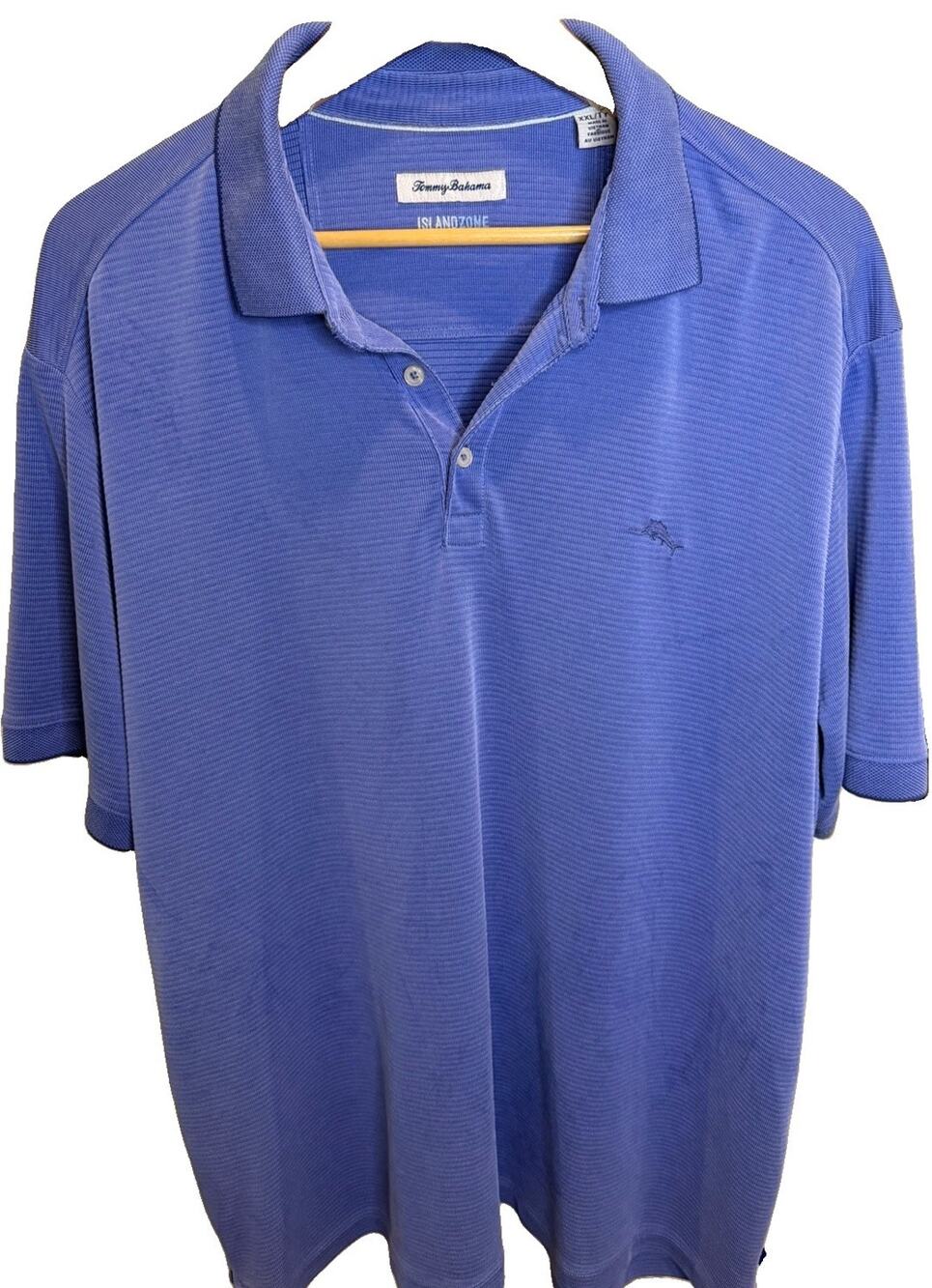 Tommy Bahama IslandZone Polo Shirt Mens XXL Blue Short Sleeve Performance Golf